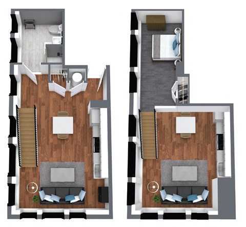 Floor plan for 1 bed, 1 bath